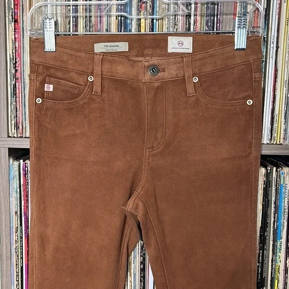 AG Adriano Goldschmied The Suede Legging Ankle Jean in 100% Lamb Leather Size 26 - Picture 6 of 11